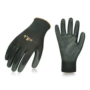Vgo 30 paia guanti da lavoro e giardinaggio in PU, 10/XL, Nero