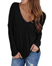 Carica l'immagine nel visualizzatore di Gallery, YOINS Donna Maglione Inverno Maglioni Scollo a V Maglia Maniche XXL, Nero 05 - Ilgrandebazar