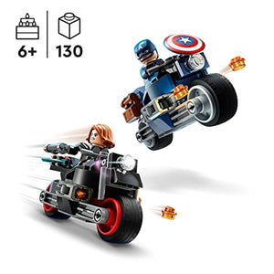LEGO 76260 Marvel Motociclette di Black Widow e Captain America, Set Avengers Age of Ultron con 2 Supereroi e Moto Giocattolo, Giochi per Bambini e Bambine dai 6 Anni
