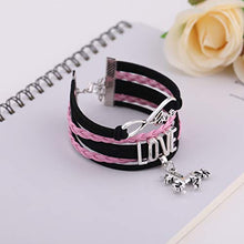 Carica l'immagine nel visualizzatore di Gallery, Bracciale multistrato in pelle con simbolo dell’infinito, ciondolo a Pink - Ilgrandebazar