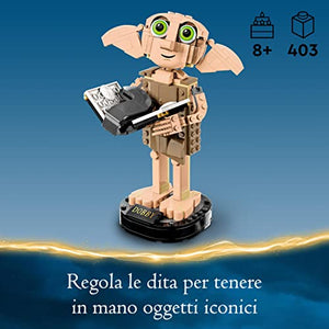 LEGO 76421 Harry Potter Dobby l'Elfo Domestico, Regalo per Ragazze, Ragazzi, Adolescenti e Tutti i Fan da 8 Anni in su, Modello Snodabile di Personaggio Iconico, Gioco da Collezione