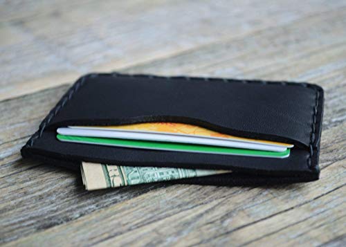 Nero Portafoglio in pelle. Portacarte di credito, contanti o carta...