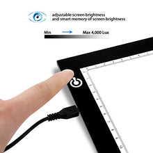 Carica l&#39;immagine nel visualizzatore di Gallery, NXDRS LED Tavoletta Luminosa per Disegno, A4 Ultra Sottile Lavagna Nero - Ilgrandebazar