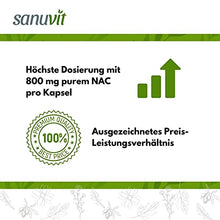 Carica l&#39;immagine nel visualizzatore di Gallery, Sanuvit® - NAC 800 mg per capsula, 180 capsule, dosaggio elevato, N-acetil-L-cisteina, elevata biodisponibilità e compatibilità, vegano, prodotto in Austria