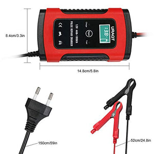 URAQT Caricabatteria Moto,12V 6A Multi Proictezioni Caricatore Rosso - Ilgrandebazar