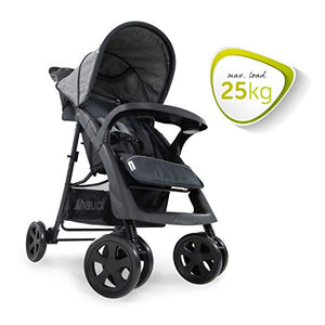 Hauck Passeggino Shopper Neo 2 - Passeggino Compatto dalla Nascita fino a 25 kg - Passeggino Pieghevole con 2 Portabibite, Reclinabile con Finestrina - Grande Cesto Portaoggetti - Grigio