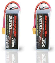 Carica l'immagine nel visualizzatore di Gallery, RoaringTop lipo Battery 2200mAh 35C 3S 11.1V with XT60 for RC Plane RC Airplane RC Helicopter RC Car/Truck RC Boat