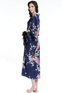 BABEYOND Vestaglia Kimono Donna Lungo Pigiama Blu Scuro - Ilgrandebazar
