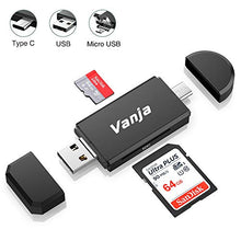 Carica l'immagine nel visualizzatore di Gallery, Vanja Lettore di Schede SD/Micro SD, Adattatore Black-Type C Card Reader