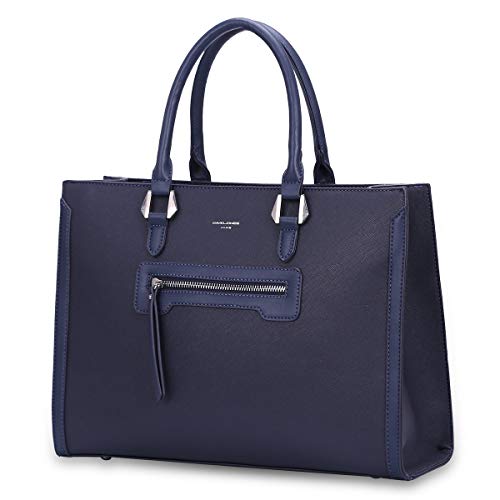 David Jones - Borsa a Mano Donna Lavoro Grande Capacità - Tote Shopper Blu