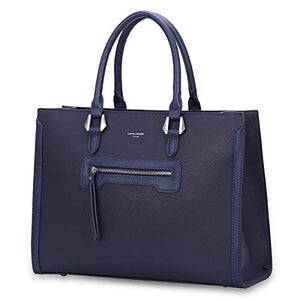David Jones - Borsa a Mano Donna Lavoro Grande Capacità - Tote Shopper Blu