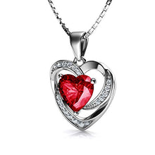 Carica l&#39;immagine nel visualizzatore di Gallery, DEPHINI - Collana con cuore rosso - argento Sterling 925 - pietra... - Ilgrandebazar