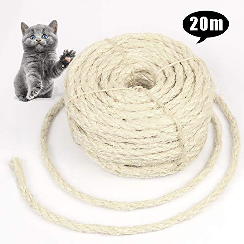 Corda in Sisal per Tiragraffi, di Naturale Riparare 6mm, 20m