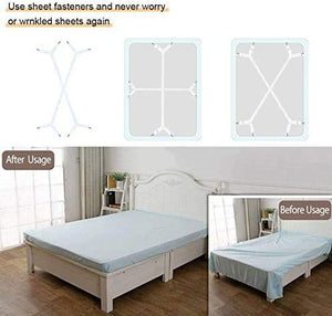Felly Clip Lenzuola 4 Pezzi Bretelle Regolabili Tipo Lungo-bianco