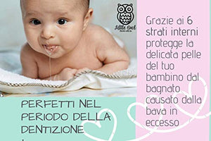 Bavaglini Neonato Allattamento e Dentizione, 100% Cotone Super FEMMINA - Ilgrandebazar