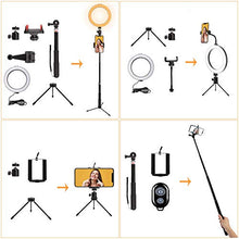 Carica l&#39;immagine nel visualizzatore di Gallery, BLOOMWIN Luce ad Anello LED, 8&quot; Ring Light Dimmerabile con Bastone Selfie...