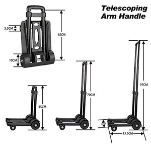 Carrello a mano pieghevole,50Kg/110lbs portautensili solido 4 Wheels