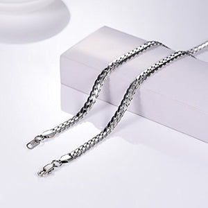 PROSTEEL Uomo Bracciale a Catena Cubana Incisione, Acciaio Argento - Ilgrandebazar