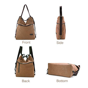 JOSEKO Zaino Casual per Donna, Borse a Spalla 12,99 x 5,11 x 16,53, Cachi