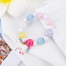 Carica l&#39;immagine nel visualizzatore di Gallery, Skywisewin Chunky Jewelry Collana con unicorno e bracciale per bambine