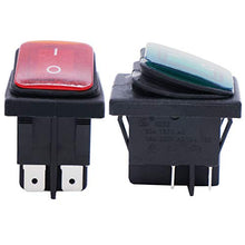 Carica l'immagine nel visualizzatore di Gallery, Taiss/2Pz Impermeabile 16A 250V 20A 125V 4 Pin 2 Posizioni ON/OFF DPST Rosso...