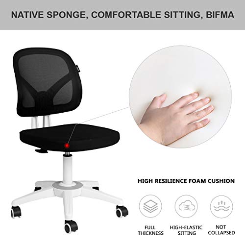 Hbada Sedia da Ufficio Girevole scrivania Schienale Bianca