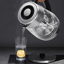 Carica l'immagine nel visualizzatore di Gallery, Aigostar Cris – Bollitore elettrico in vetro borosilicato, 2200W, 1,7 litri. Controllo della temperatura variabile, funzione di mantenimento caldo. Incluso un filtro staccabile, illuminazione a LED.