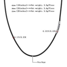 Carica l&#39;immagine nel visualizzatore di Gallery, Tagaremuser 3 Collane in pelle, 3 mm, nero, ecopelle, con chiusura in... - Ilgrandebazar