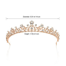 Carica l&#39;immagine nel visualizzatore di Gallery, SWEETV Frizzante Cristallo Principessa Tiara Spettacolo Matrimonio Oro Rosa - Ilgrandebazar