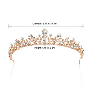 SWEETV Frizzante Cristallo Principessa Tiara Spettacolo Matrimonio Oro Rosa - Ilgrandebazar