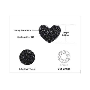 JewelryPalace 0.29ct Naturale Nero Spinello Amore Cuore Orecchini Argento... - Ilgrandebazar
