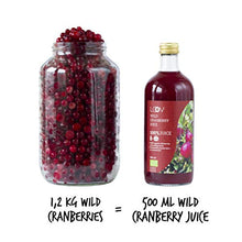 Carica l&#39;immagine nel visualizzatore di Gallery, Succo di Frutta Biologico Mirtillo Rosso Americano, 500 ml, Prodotto al...