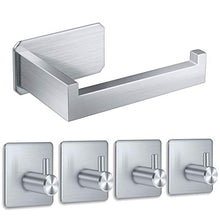 Carica l'immagine nel visualizzatore di Gallery, Yosemy 1*Porta Carta Igienica In Acciaio Inox + 4*Gancio Adesivo...