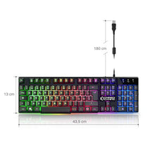 Carica l&#39;immagine nel visualizzatore di Gallery, EMPIRE GAMING - Tastiera Gaming K300 QWERTY Italiana -105 Tasti Semimeccanica -Retroilluminazione LED RGB -19 Keys Anti-ghosting -12 Scorciatoie multimediali - USB con Filo