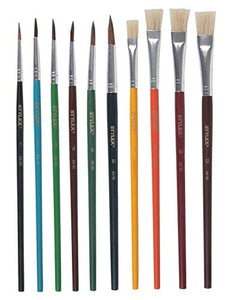 Stylex - 2051203 - Set di pennelli a Scuola - 10 Pezzi Pinsel