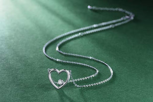 Qings - Collana con Ciondolo a Forma di Cuore, in Argento Sterling Silver