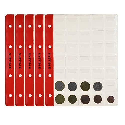 PELLER'S 10 Fogli per Collezione, 35 Tasche 27mm X su Ogni Pagina, per... - Ilgrandebazar