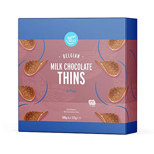 Marchio Amazon - Happy Belly - Chips di cioccolato al latte belga 4 x 125g