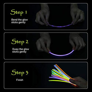 Vicloon Luminose per Party, 100 Pezzi Braccialetti Luminosi con Glow2