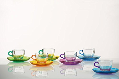 Set di 6 Tazze da Caffè in Vetro dipinte a mano Murano Style Venezia - Ilgrandebazar