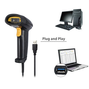 Neoteck Barcode Scanner USB Lettore Codice a Barre Automatico con Lungo Nero