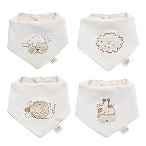 Neutrale organico bambino bavaglini bandana neonato per ragazzi e ragazze 4...