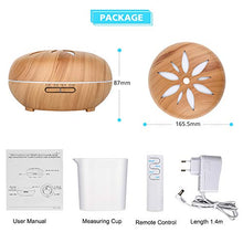 Carica l&#39;immagine nel visualizzatore di Gallery, Diffusore di Aroma 550 ML, GeeRic Ultrasuoni Umidificatore Marrone. - Ilgrandebazar