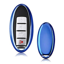 Carica l'immagine nel visualizzatore di Gallery, Heart Horse Cover chiavi auto per Nissan Juke-Soft protettiva in Blu