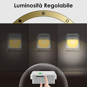 Luce Notturna LED Bambini,Luci da Presa con Sensore 2 Pezzi - Ilgrandebazar
