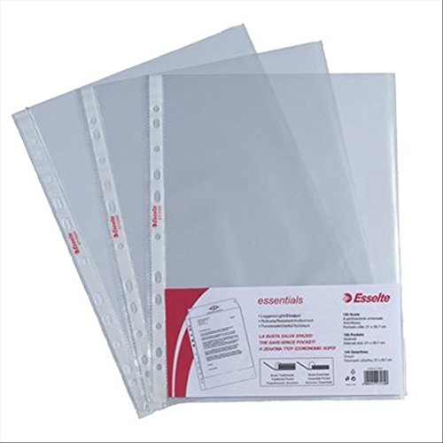 ESSELTE Buste perforate ESSENTIALS - PPL antiriflesso - f.to 21 x 29,7 cm A4 - Ilgrandebazar