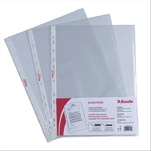 ESSELTE Buste perforate ESSENTIALS - PPL antiriflesso - f.to 21 x 29,7 cm A4 - Ilgrandebazar