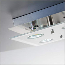 Carica l&#39;immagine nel visualizzatore di Gallery, Plafoniera LED da soffitto, include 4 lampadine GU10 Rettangolare, Nickel
