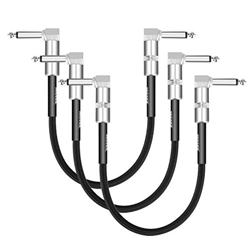 Neewer 3pz Cavo Patch per Chitarra con Connettori Angolari 1/4”, 30cm Cavo... - Ilgrandebazar