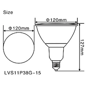 Lampadina LED E27 Base PAR38 15W, Impermeabile IP65, Alogeno Bianca